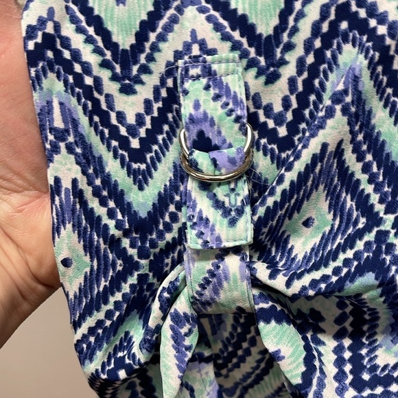 Zac & Rachel NWT Blue Mint Lavender Patterned Assymetrical Hem Top Size XL - Picture 4 of 11